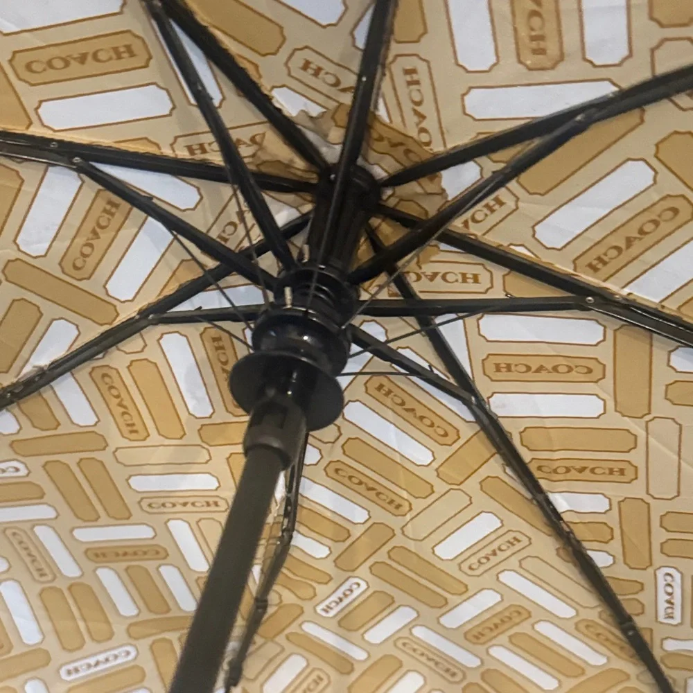 Coach Patterned Tan Umbrella